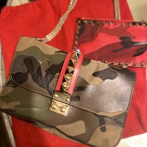 Valentino Rockstud Bag with matching makeup bag